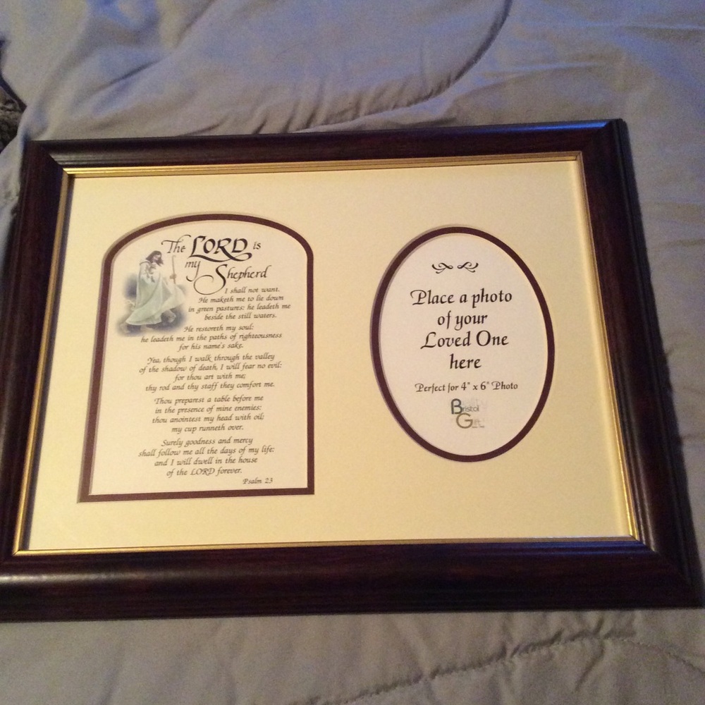 LORD IS MY SHEPHERD framed picture holder